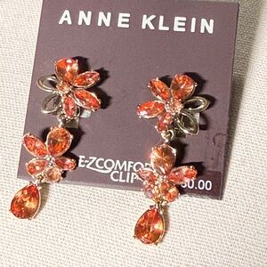 Anne Klein "E-Z Comfort Clip" linear earrings